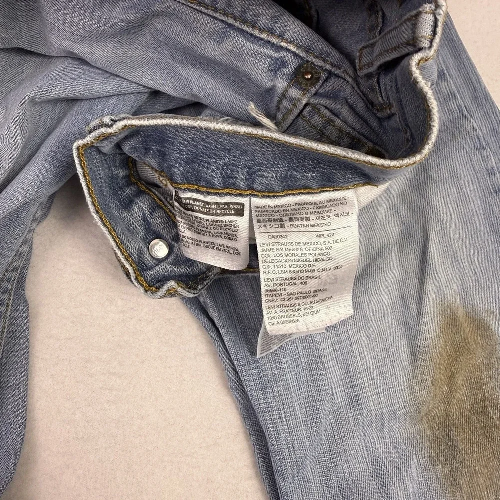 Levi's 559 Relaxed Straight Jeans Men's 34x32 Light‎ Wash Distressed Denim